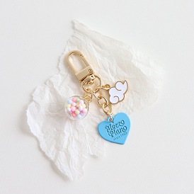 Romantic Little Cloud Love Keychain Pendant AirPods Ornament Macaron Bubble Glass Ball Accessories Gift