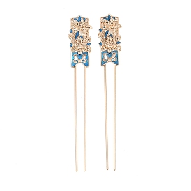 Alloy Enamel Hair Fork Findings, Flower, for DIY Jewelry Accessories