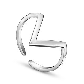 SHEGRACE Chic 925 Sterling Silver Cuff Rings, Open Rings, 18mm