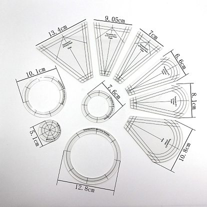 Acrylic Template Patchwork Ruler Set, DIY Measure Tool