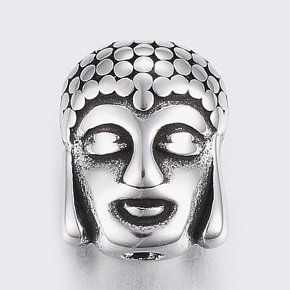 304 Stainless Steel Beads, Buddha Head