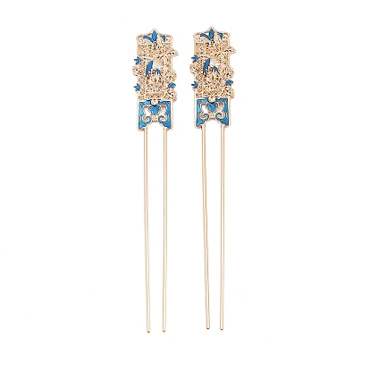 Alloy Enamel Hair Fork Findings, Flower, for DIY Jewelry Accessories