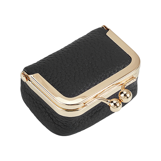 Портативные мини-органайзеры для хранения ювелирных изделий из искусственной кожи, с золотым железным замком-поцелуем, форма сумки