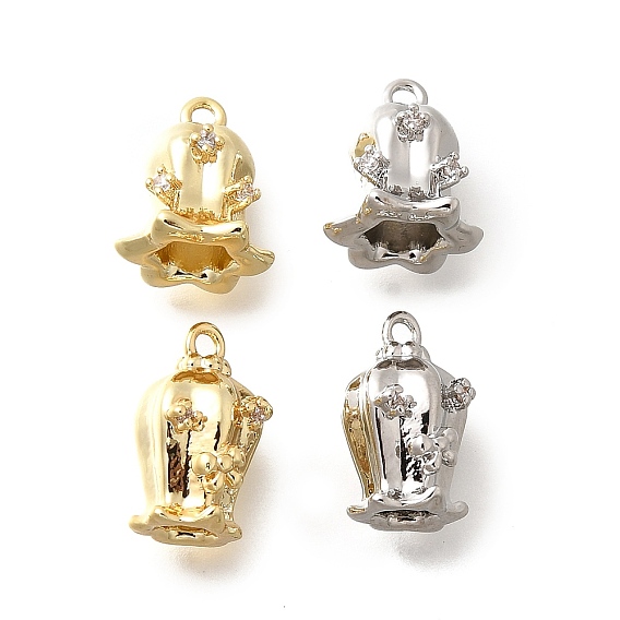 Латунные микро проложить кубического циркония подвески, без кадмия, без никеля и без свинца, Флорес конваллария прелести