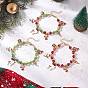 3шт 3 цвета рождественские сплавы эмалированные браслеты с подвесками, браслеты из гальванического стекла рондель из бисера для женщин, с цинковым сплавом застежками омаров коготь