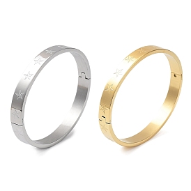 304 Stainless Steel Grooved Star Bangles