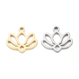 304 Stainless Steel Flower Lotus Charms