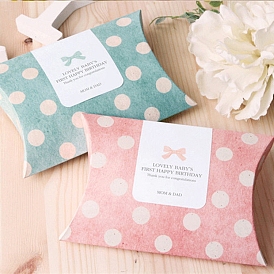 Paper Pillow Boxes, Gift Candy Packing Box, Polka Dots Pattern