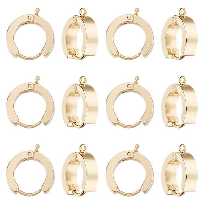 12 шт. 201 фурнитура для сережек-колец из нержавеющей стали, с вертикальными петлями и 316 штифтами из хирургической нержавеющей стали, кольцо