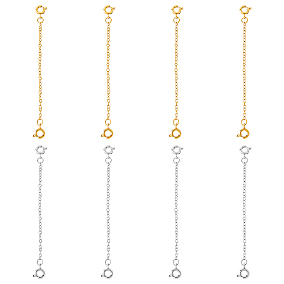 8 шт. 2 цвета 304 удлинительная цепь из нержавеющей стали с пружинными кольцевыми застежками