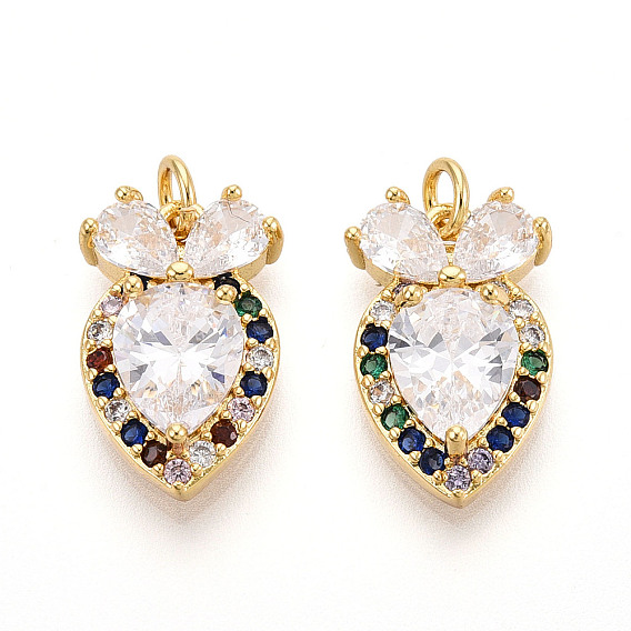 Латунные микро проложить кубического циркония подвески, без кадмия, без никеля и без свинца, редис, с целью перехода в кольце