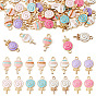 48Pcs 8 Styles Alloy Enamel Pendants