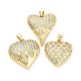 Латунные микро проложить кубического циркония подвески, сердце прелести, стойки покрытие, прочное покрытие, без кадмия и без свинца