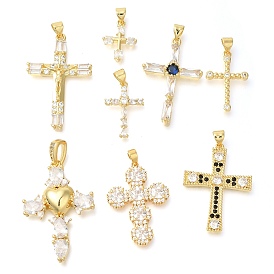 Подвески из латуни с прозрачным фианитом, крест прелести, с целью перехода в кольце