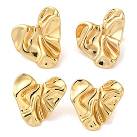 Hammered Heart 304 Stainless Steel Stud Earrings for Women