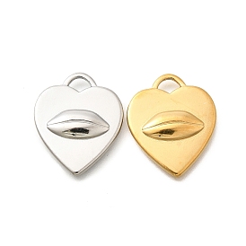 304 подвески из нержавеющей стали, сердце с губными подвесками, ионное покрытие (ip)