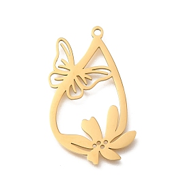 304 подвески из нержавеющей стали, лазерная резка, слезинка с подвеской-бабочкой