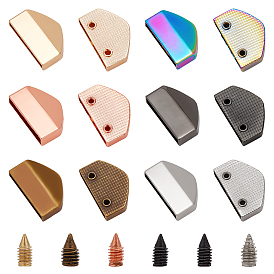 12 наборы 6 цвета сплав сумка декоративный край пряжки, оборудование для конца ремня, с железными винтами