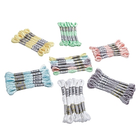 6мотки полиэстеровые металлические вышивальные нитки