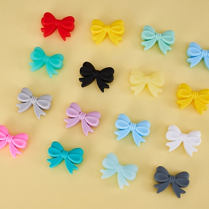 Bowknot Food Grade Silicone Beads, Chewing Beads For Teethers, DIY Nursing Necklaces Making