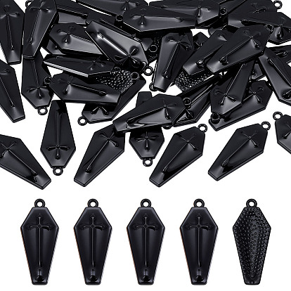 40 шт. Подвески из сплава с эмалью на тему Хэллоуина, гроб с крестом