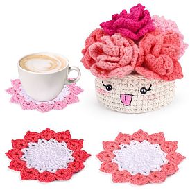 Potted Cup Coaster  Crochet Sets, DIY Hand-made Doll Making Kit