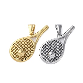 304 подвески из нержавеющей стали, очарование теннисной ракетки, вакуумное покрытие pvd