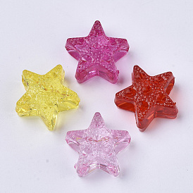 Transparent Acrylic Beads, Dyed, Star