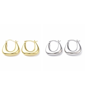 Rack Plating Brass Hoop Earrings, Long-Lasting Plated, Lead Free & Cadmium Free, Handbag