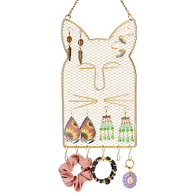 Дисплей серьги держателя стены формы железной сетки, подвесной органайзер для украшений, для серег, ожерелий и браслетов, формы кошек