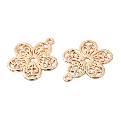 Long-Lasting Plated Brass Charms, Hollow, Flower Charm