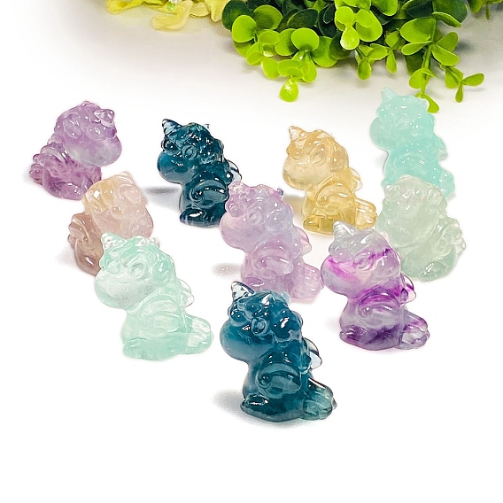 Натуральный флюорит единорог домашнее украшение рабочего стола, для домашнего офисного стола