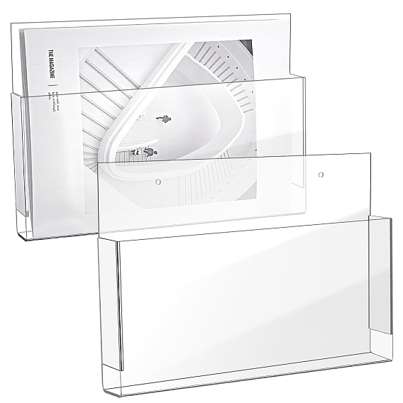 Прозрачный акриловый ящик для хранения файлов, с крючками, прямоугольные