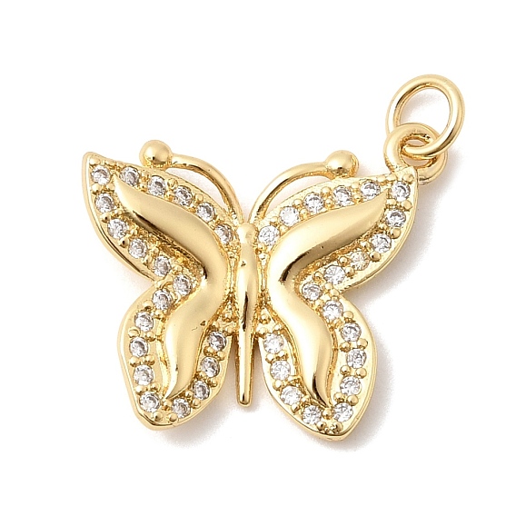 Латунные микропаве прозрачные подвески с фианитом, бабочки прелести, без кадмия и без свинца, долговечный, стойки покрытие