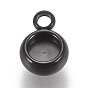 Ion Plating(IP) 304 Stainless Steel Pendant Cabochon Settings, Lace Edge Bezel Cups, Flat Round