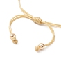 Star Cross Heart Adjustable Braided Bracelet Sets, Brass & Glass & TOHO Round Seed Beaded Bracelets, for Women