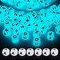 Cube with Letter Luminous Silicone Beads, Glow in the Dark