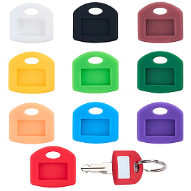 30шт. силиконовые чехлы для ключей, брелоки, с наклейкой, Чехол-органайзер для ключей для мужчин и женщин, прямоугольные