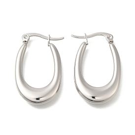 304 овальные серьги-кольца из нержавеющей стали для женщин