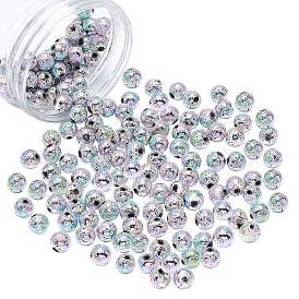 Electroplated Natural Lava Rock Beads, Round