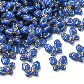 Plaquage de perles acryliques opaques, métal enlacée, bowknot