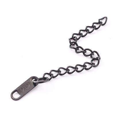 304 Stainless Steel Chain Extender, Chain Tabs with Word K14
