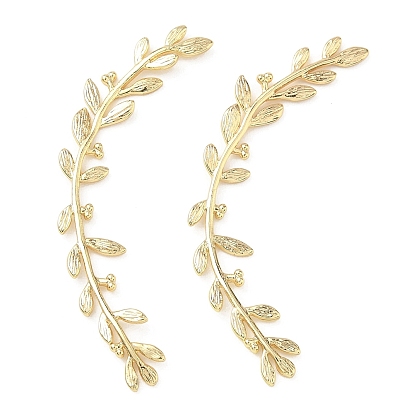 Латунные кабошоны, листовая ветка