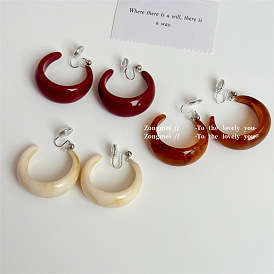 Серьги-клипсы из смолы, c-образный, платина