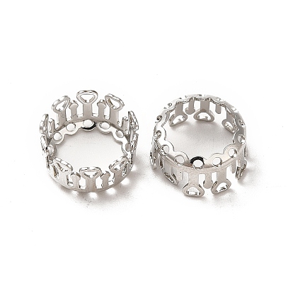 Латунные настройки для размещения кабошонов, открытая задняя панель, полые плоские круглые с сердцем