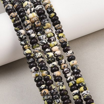 Бусы из натуральной желтой бирюзы (яшмы), рондель