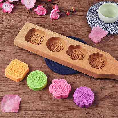 China Factory Flat Round & Square & Flower Wooden Press Mooncake