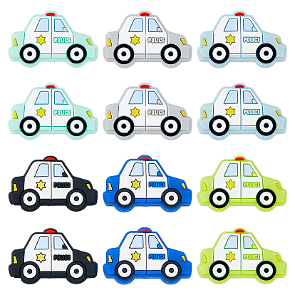 12 шт. 6 цветные экологически чистые силиконовые шарики для пищевых продуктов, полицейская машина