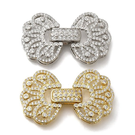 Стойка покрытие цветок латунь микропаве прозрачный кубический цирконий складные застежки, долговечный, без свинца и без кадмия