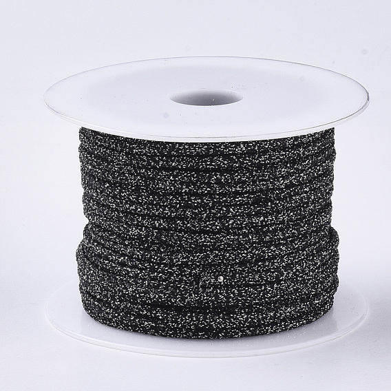Polyester Braided Cords, with Metallic Cord
